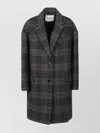 Isabel Marant Étoile Limiza Wool Coat Checked Pattern In Gray