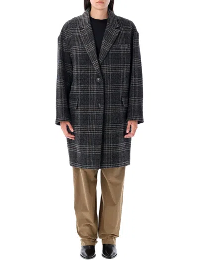 Isabel Marant Étoile Limizia Checkered Coat In Gray