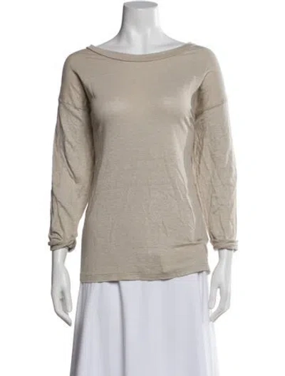Pre-owned Isabel Marant Étoile Linen Bateau Neckline Top In Neutral