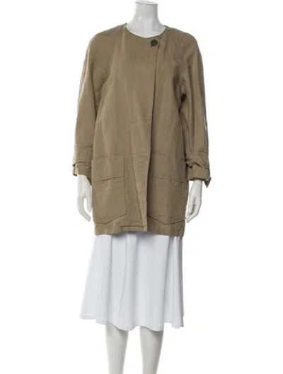 Pre-owned Isabel Marant Étoile Linen Bomber Jacket In Green