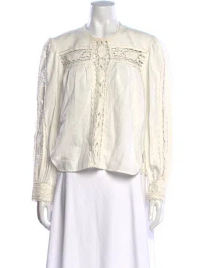 Pre-owned Isabel Marant Étoile Linen Crew Neck Blouse In Neutrals
