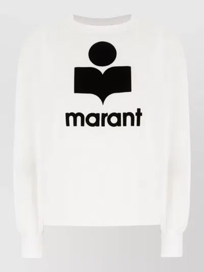 Isabel Marant Étoile Linen Crew Neck Knit Sweatshirt Ribbed In White