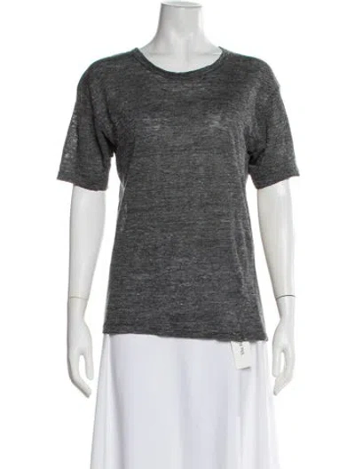 Pre-owned Isabel Marant Étoile Linen Crew Neck T-shirt In Grey