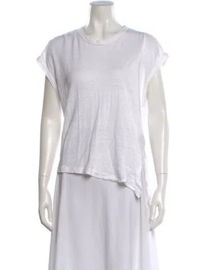 Pre-owned Isabel Marant Étoile Linen Crew Neck T-shirt In White