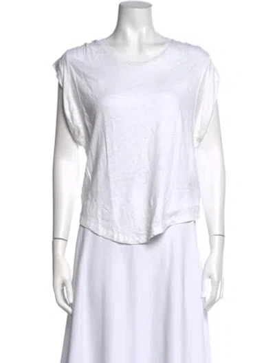 Pre-owned Isabel Marant Étoile Linen Crew Neck T-shirt In White