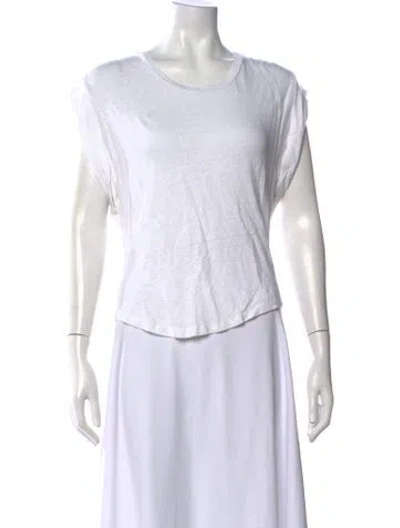 Pre-owned Isabel Marant Étoile Linen Crew Neck T-shirt In White