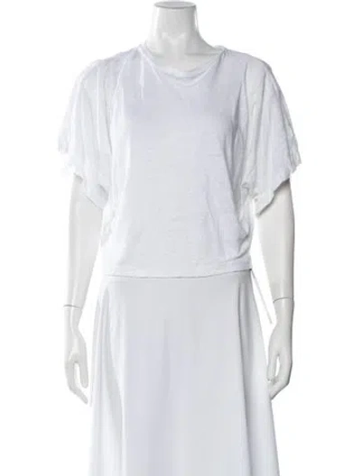 Pre-owned Isabel Marant Étoile Linen Crew Neck T-shirt In White