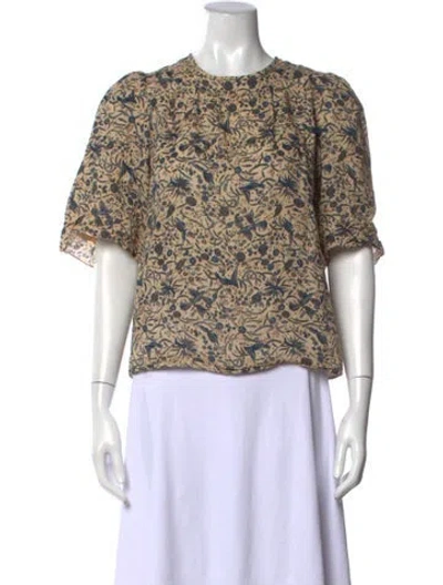 Pre-owned Isabel Marant Étoile Linen Floral Print Blouse