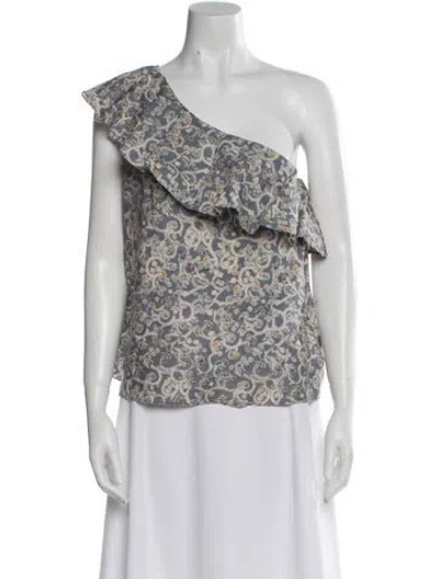 Pre-owned Isabel Marant Étoile Linen Floral Print Blouse In Blue
