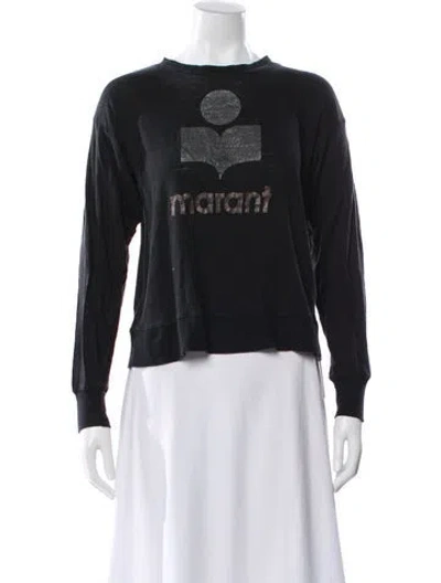 Pre-owned Isabel Marant Étoile Linen Graphic Print Sweatshirt In Black