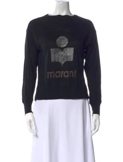 Pre-owned Isabel Marant Étoile Linen Graphic Print Sweatshirt In Black