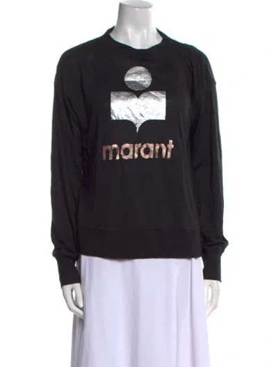 Pre-owned Isabel Marant Étoile Linen Graphic Print Sweatshirt In Black