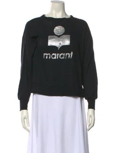 Pre-owned Isabel Marant Étoile Linen Graphic Print Sweatshirt In Black