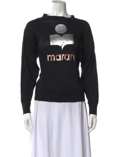 Pre-owned Isabel Marant Étoile Linen Graphic Print Sweatshirt In Black