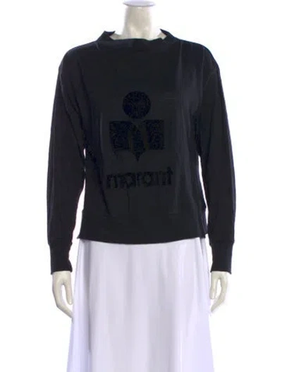 Pre-owned Isabel Marant Étoile Linen Graphic Print Sweatshirt In Black