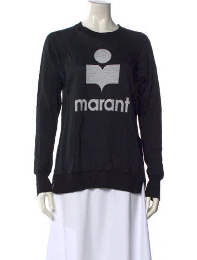 Pre-owned Isabel Marant Étoile Linen Graphic Print Sweatshirt In Black