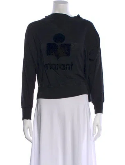 Pre-owned Isabel Marant Étoile Linen Graphic Print Sweatshirt In Black