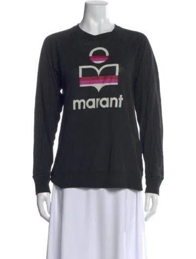 Pre-owned Isabel Marant Étoile Linen Graphic Print Sweatshirt In Black