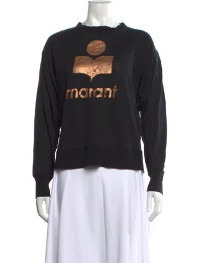 Pre-owned Isabel Marant Étoile Linen Graphic Print Sweatshirt In Black