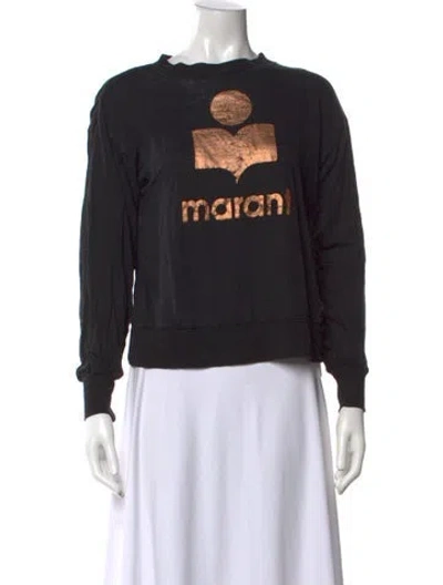 Pre-owned Isabel Marant Étoile Linen Graphic Print Sweatshirt In Black