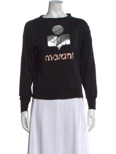 Pre-owned Isabel Marant Étoile Linen Graphic Print Sweatshirt In Black