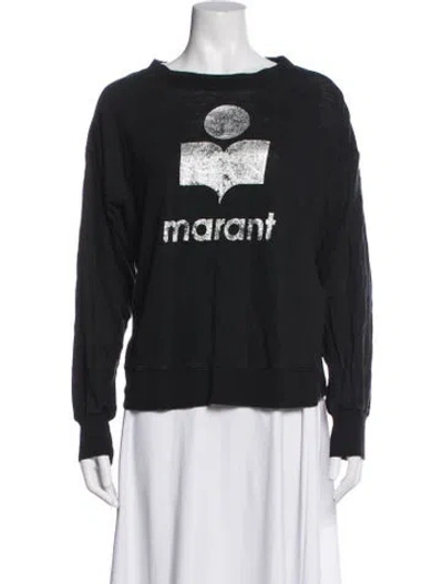 Pre-owned Isabel Marant Étoile Linen Graphic Print Sweatshirt In Black