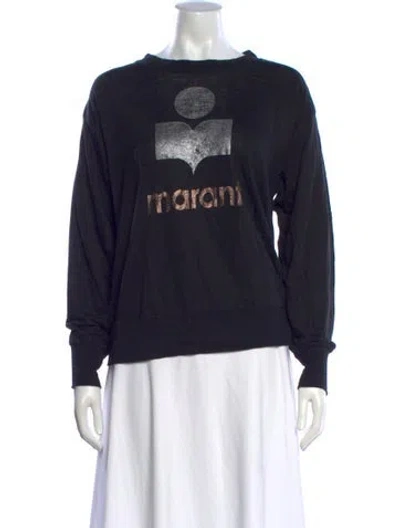 Pre-owned Isabel Marant Étoile Linen Graphic Print Sweatshirt In Blue