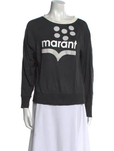 Pre-owned Isabel Marant Étoile Linen Graphic Print Sweatshirt In Gray
