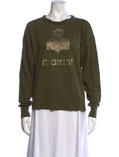 Pre-owned Isabel Marant Étoile Linen Graphic Print Sweatshirt In Green