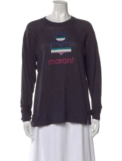 Pre-owned Isabel Marant Étoile Linen Graphic Print Sweatshirt In Purple