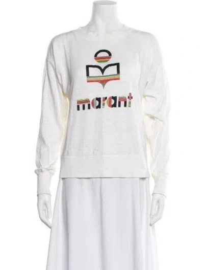 Pre-owned Isabel Marant Étoile Linen Graphic Print Sweatshirt In White