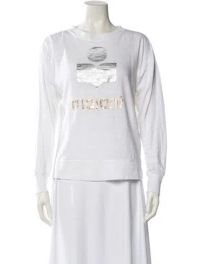 Pre-owned Isabel Marant Étoile Linen Graphic Print Sweatshirt In White