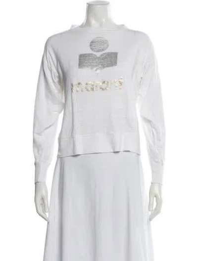 Pre-owned Isabel Marant Étoile Linen Graphic Print Sweatshirt In White