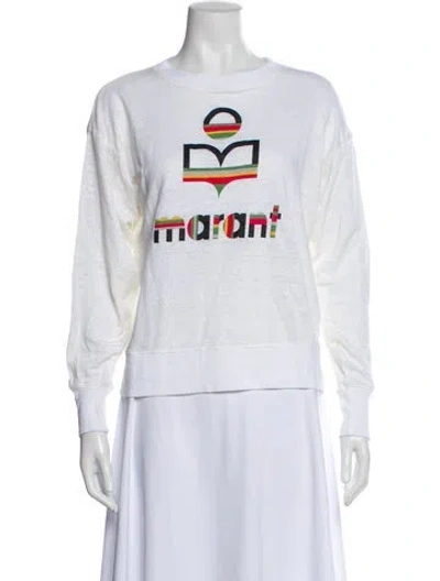 Pre-owned Isabel Marant Étoile Linen Graphic Print Sweatshirt In White