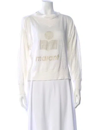 Pre-owned Isabel Marant Étoile Linen Graphic Print Sweatshirt In White