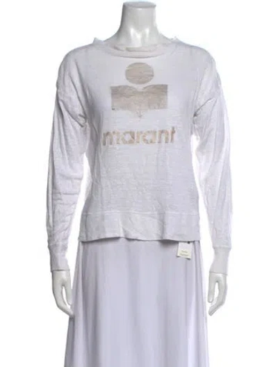 Pre-owned Isabel Marant Étoile Linen Graphic Print Sweatshirt In White