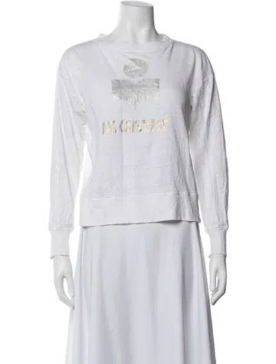 Pre-owned Isabel Marant Étoile Linen Graphic Print Sweatshirt In White