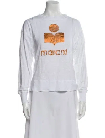Pre-owned Isabel Marant Étoile Linen Graphic Print Sweatshirt In White