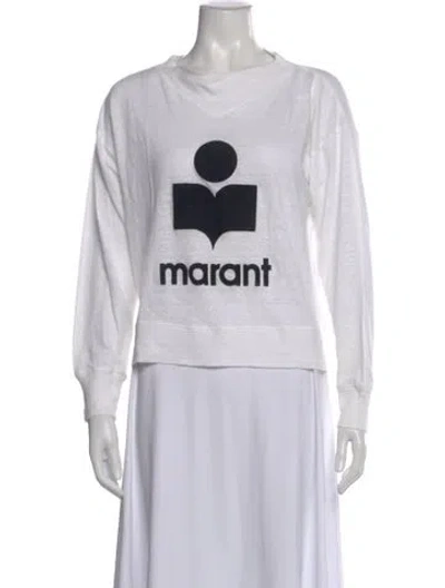 Pre-owned Isabel Marant Étoile Linen Graphic Print Sweatshirt In White