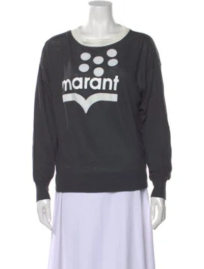 Pre-owned Isabel Marant Étoile Linen Graphic Print Top W/ Tags In Gray