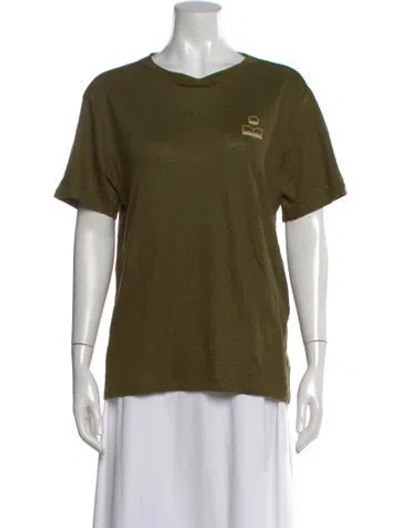 Pre-owned Isabel Marant Étoile Linen Graphic Print T-shirt In Green