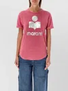 Isabel Marant Étoile Linen Koldi Round Hemline T-shirt In Antik Pink / Silver