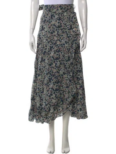 Pre-owned Isabel Marant Étoile Linen Long Skirt In Blue