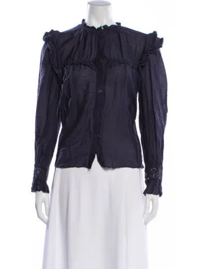 Pre-owned Isabel Marant Étoile Linen Long Sleeve Blouse In Blue
