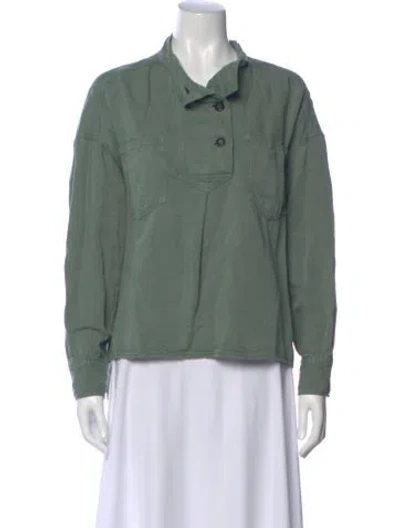 Pre-owned Isabel Marant Étoile Linen Long Sleeve Blouse In Green