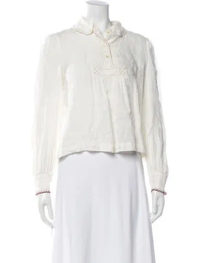 Pre-owned Isabel Marant Étoile Linen Long Sleeve Blouse In Neutrals
