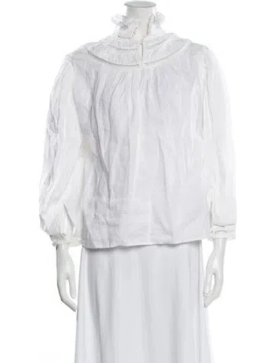 Pre-owned Isabel Marant Étoile Linen Long Sleeve Blouse W/ Tags In White