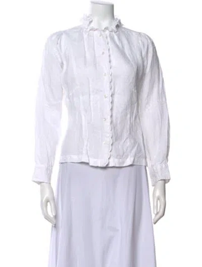 Pre-owned Isabel Marant Étoile Linen Long Sleeve Blouse In White