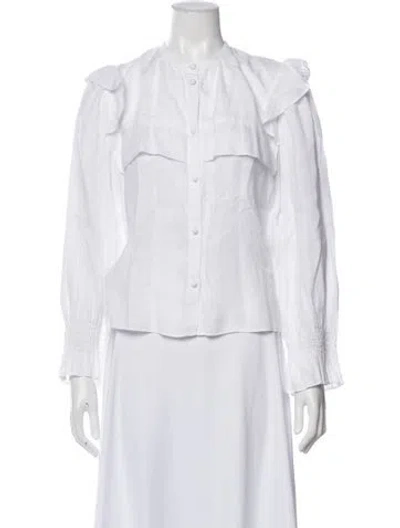 Pre-owned Isabel Marant Étoile Linen Long Sleeve Blouse In White