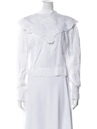 Pre-owned Isabel Marant Étoile Linen Long Sleeve Blouse In White